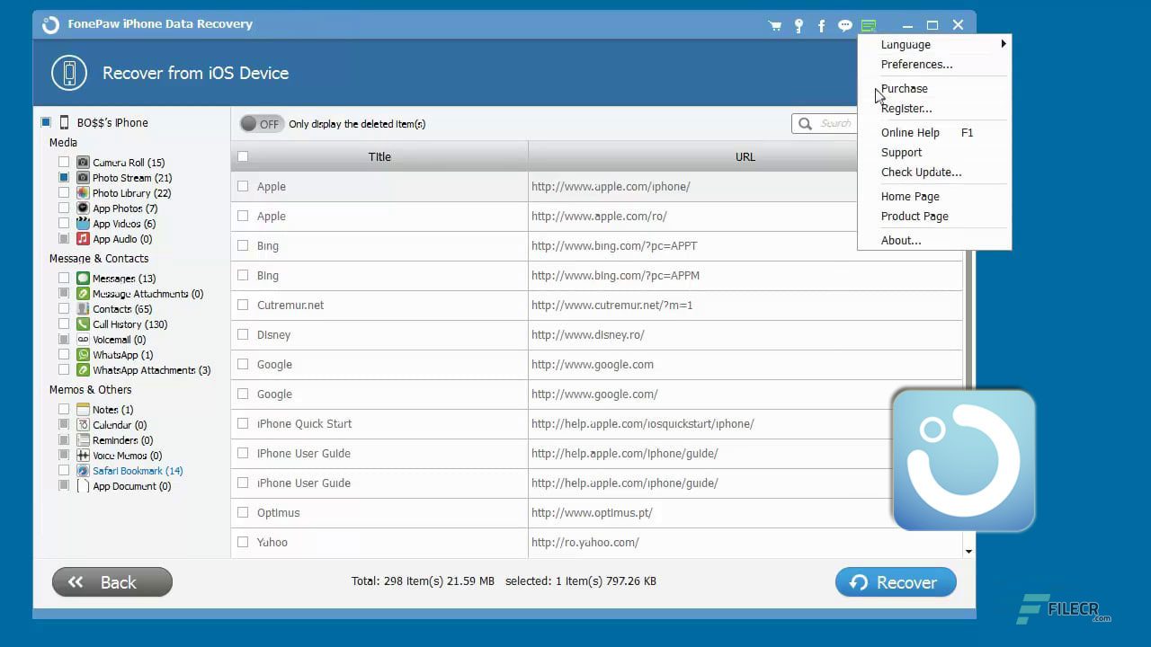 Fonepaw iphone data recovery with keys for windows